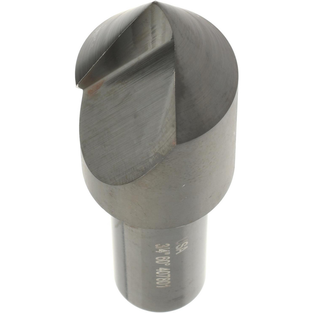 Hertel Countersink: 3/4" Head Dia, 60.00 deg Included Angle, 1 Flute, High-Speed Steel, Right Hand Cut - GX89340020