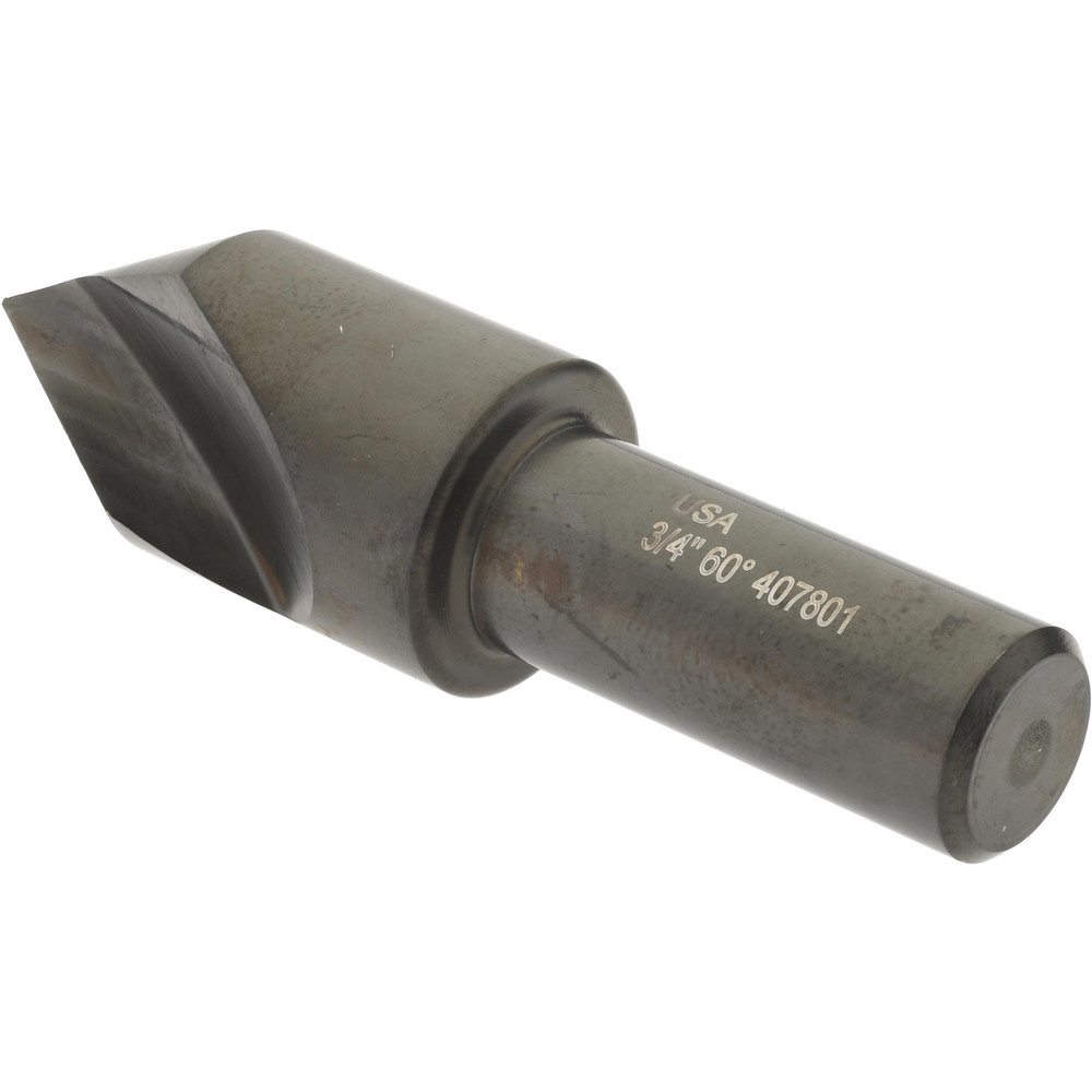 Hertel Countersink: 3/4" Head Dia, 60.00 deg Included Angle, 1 Flute, High-Speed Steel, Right Hand Cut - GX89340020