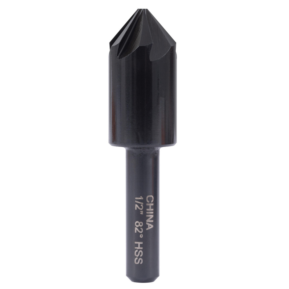 Hertel Countersink: 1/2" Head Dia, 82.00 deg Included Angle, 6 Flute, High-Speed Steel, Right Hand Cut - GX89330658