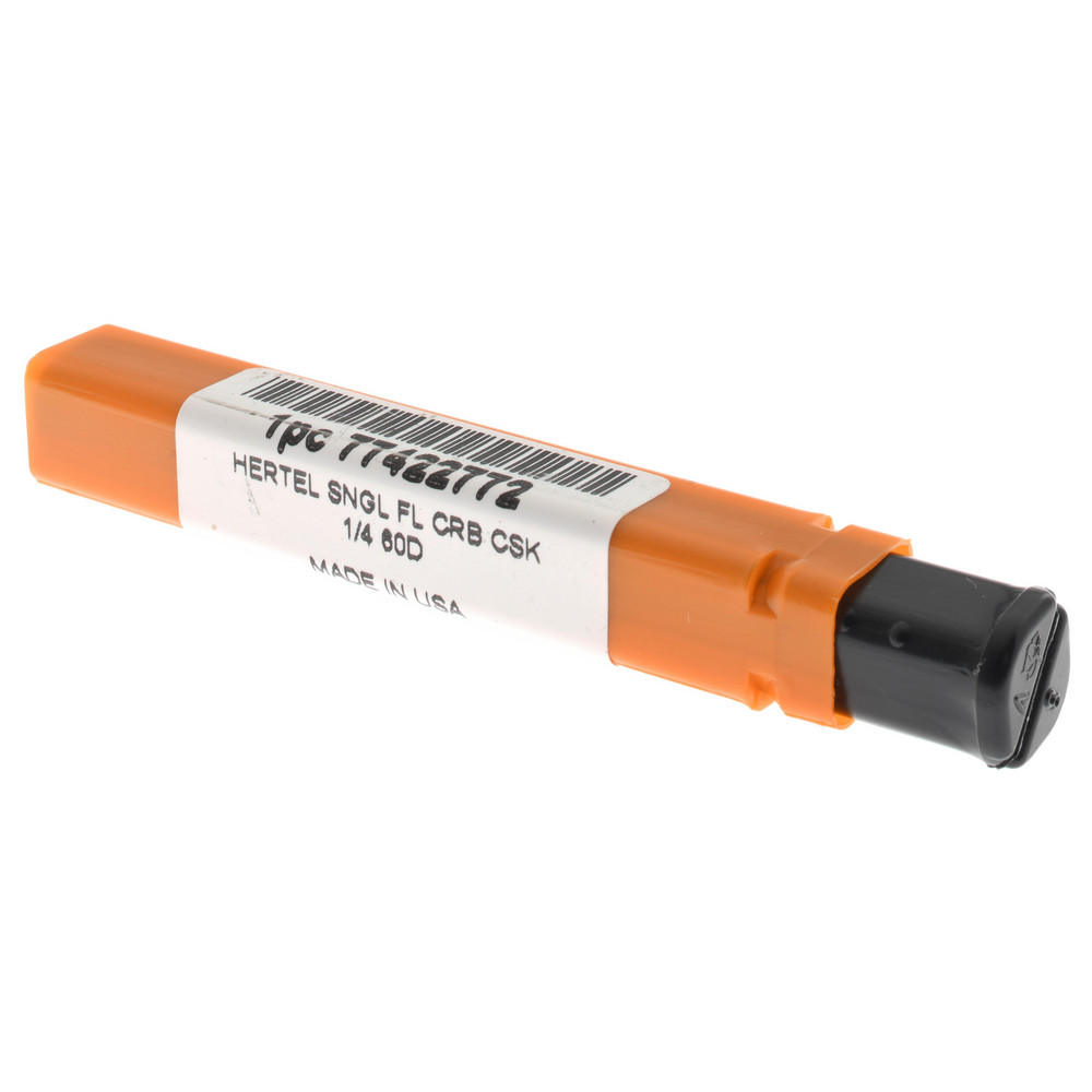 Hertel Countersink: 1/4" Head Dia, 60.00 deg Included Angle, 1 Flute, Solid Carbide, Right Hand Cut - 331-003050