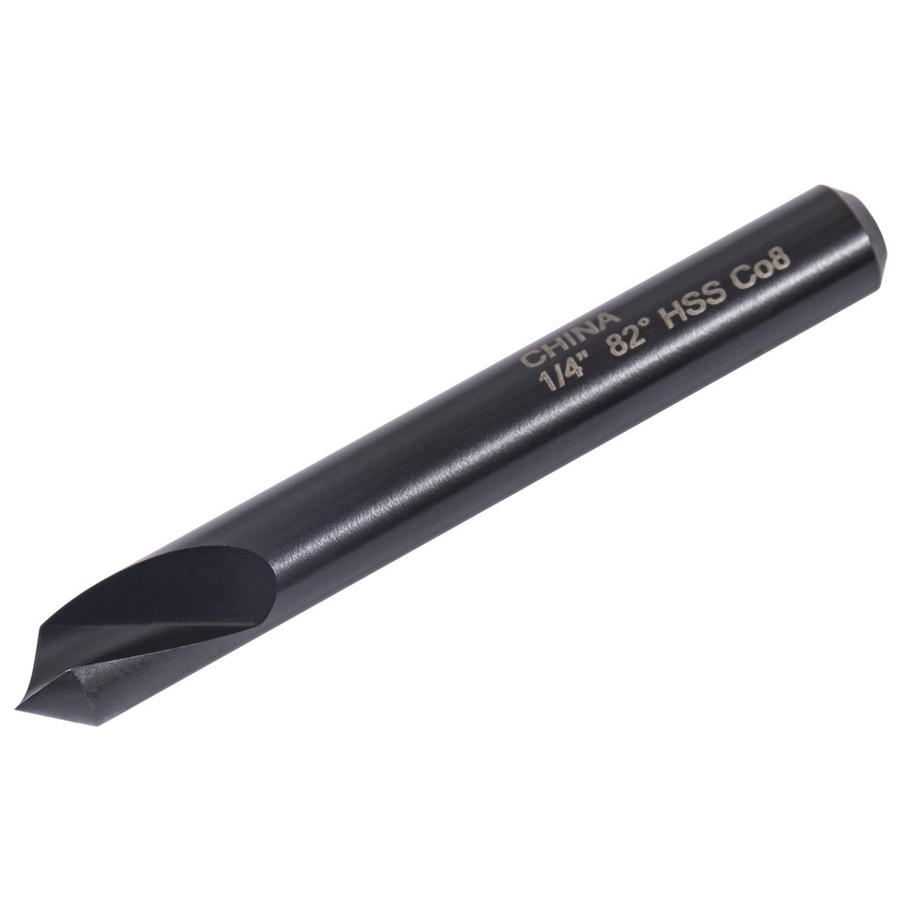 Hertel Countersink: 1/4" Head Dia, 82.00 deg Included Angle, 1 Flute, High-Speed Steel, Right Hand Cut - GX89339865