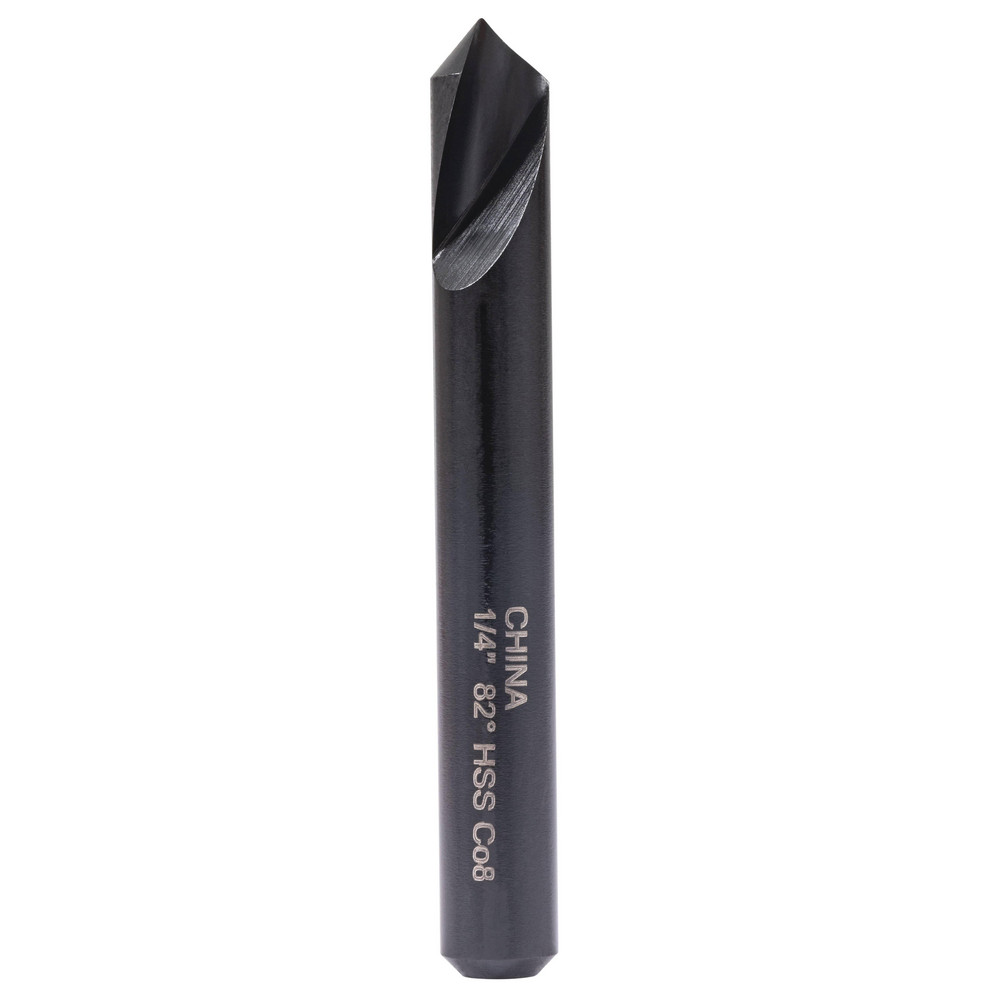 Hertel Countersink: 1/4" Head Dia, 82.00 deg Included Angle, 1 Flute, High-Speed Steel, Right Hand Cut - GX89339865