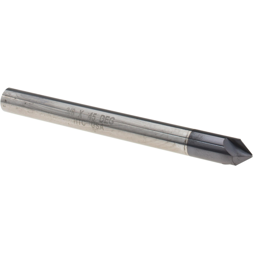 Harvey Tool Chamfer Mill: 3/8" Dia, 3/8" Shank Dia, 82 deg, 3 Flute, Solid Carbide, Single End - 18441-C3