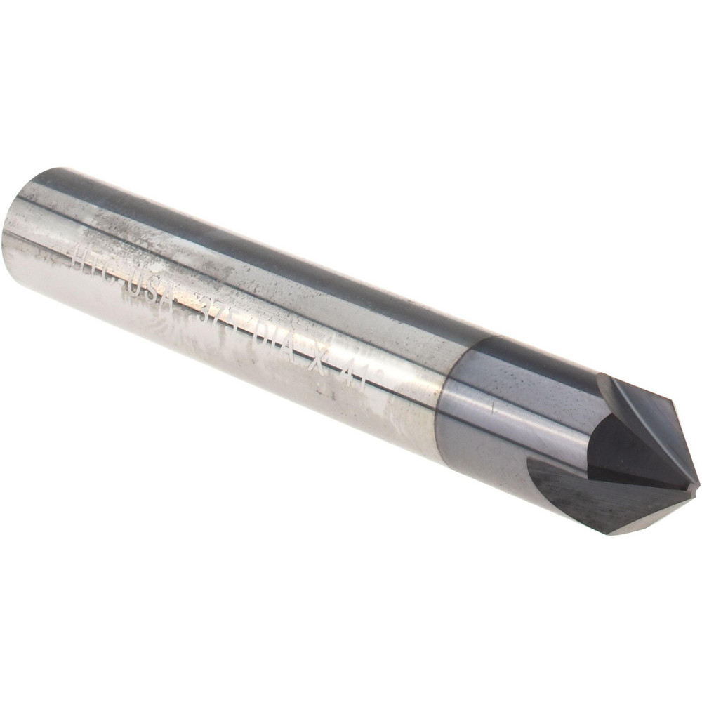 Harvey Tool Chamfer Mill: 3/8" Dia, 3/8" Shank Dia, 82 deg, 3 Flute, Solid Carbide, Single End - 18441-C3