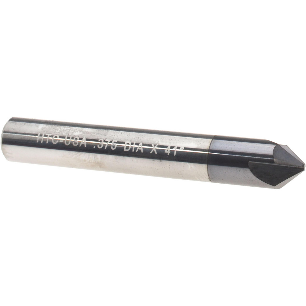 Harvey Tool Chamfer Mill: 3/8" Dia, 3/8" Shank Dia, 82 deg, 3 Flute, Solid Carbide, Single End - 18441-C3