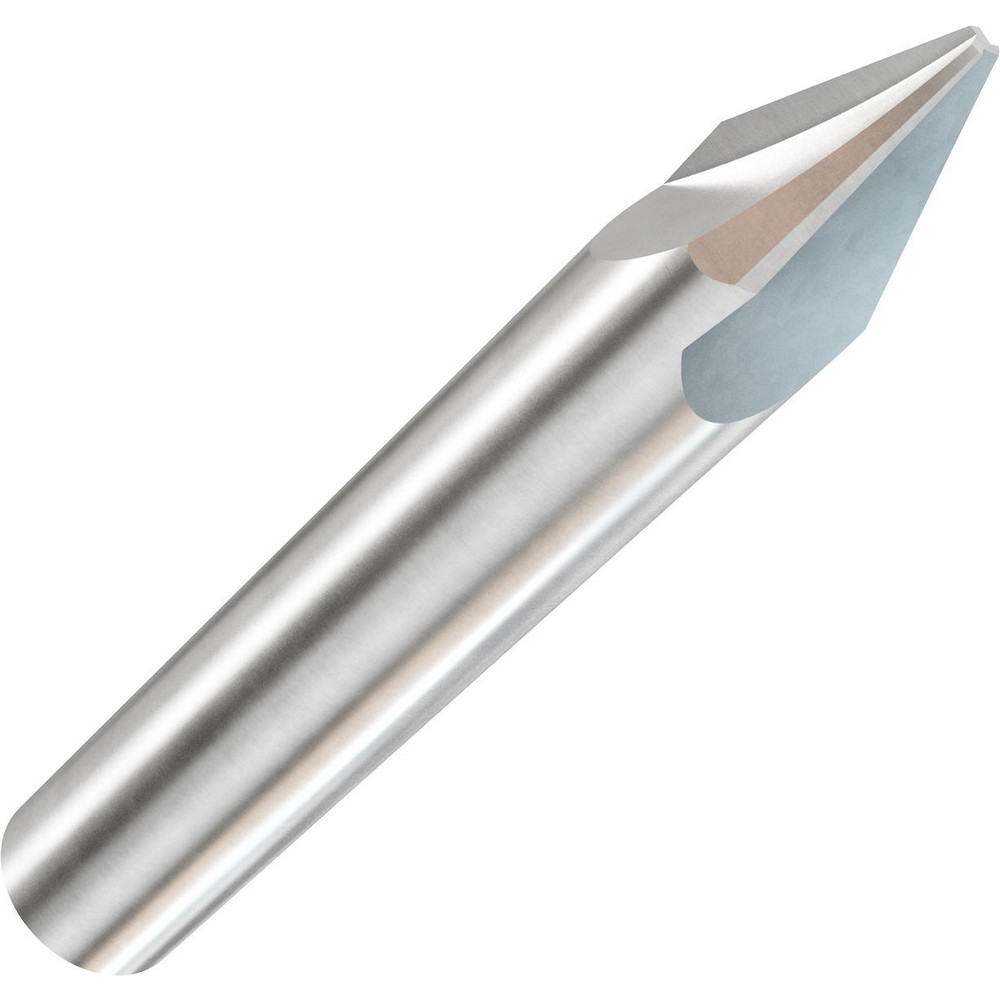 Harvey Tool Chamfer Mill: 3/8" Dia, 3/8" Shank Dia, 82 deg, 3 Flute, Solid Carbide, Single End - 18441-C3