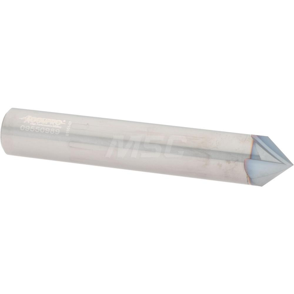 Harvey Tool Chamfer Mill: 3/8" Dia, 3/8" Shank Dia, 82 deg, 3 Flute, Solid Carbide, Single End - 18441-C3