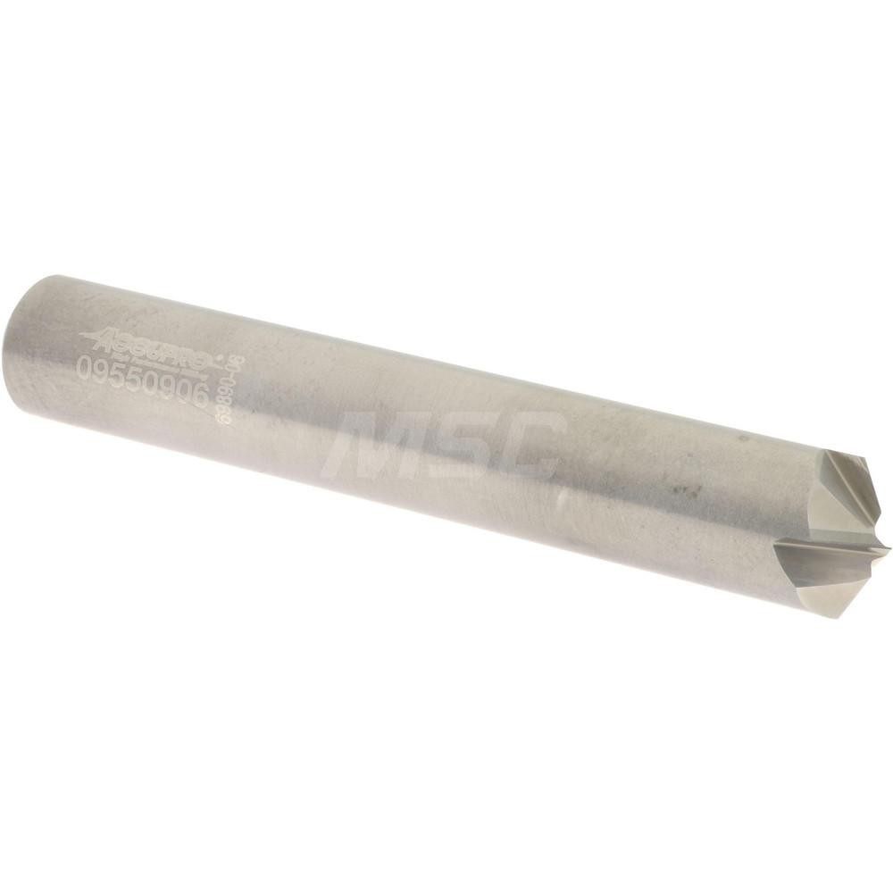 Accupro Chamfer Mill: 3/8" Dia, 3/8" Shank Dia, 120 deg, 4 Flute, Solid Carbide, Single End - 2500117