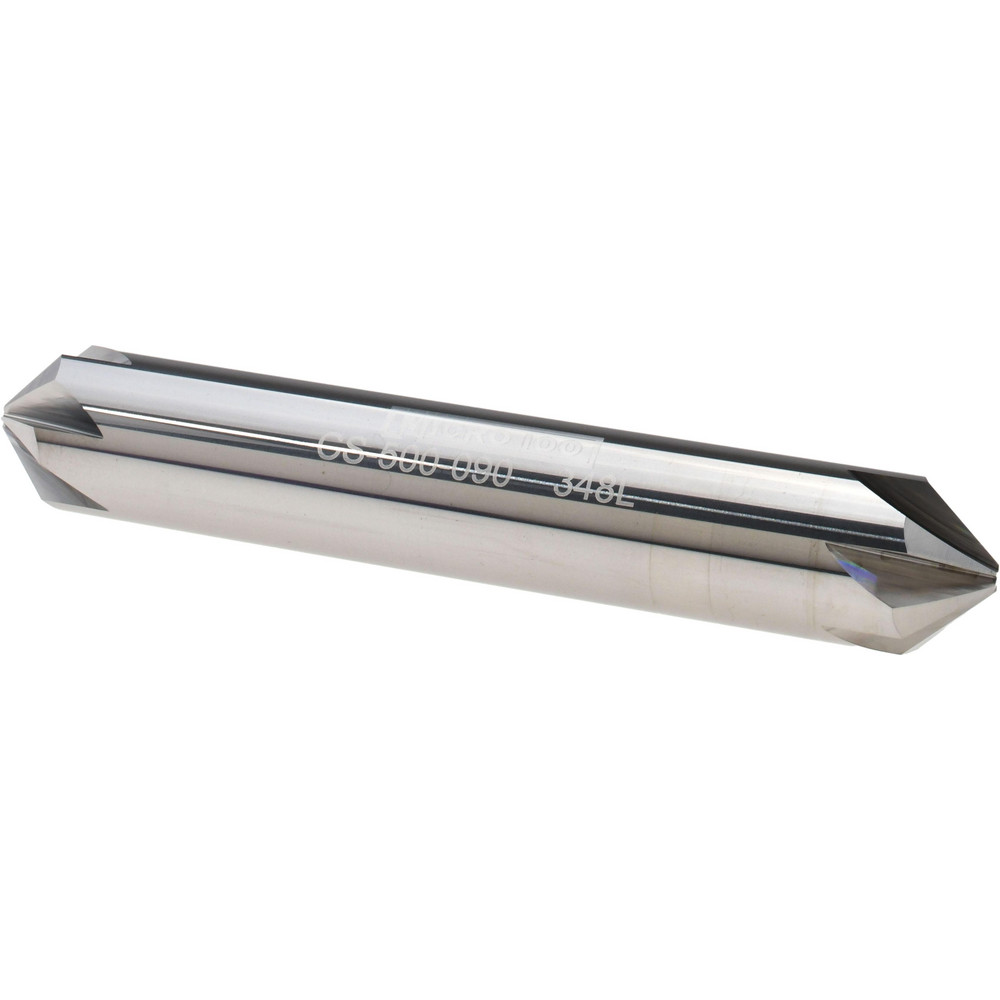 Micro 100 Chamfer Mill: 5/16" Dia, 5/16" Shank Dia, 90 deg, 6 Flute, Solid Carbide, Double End - CS-312-090