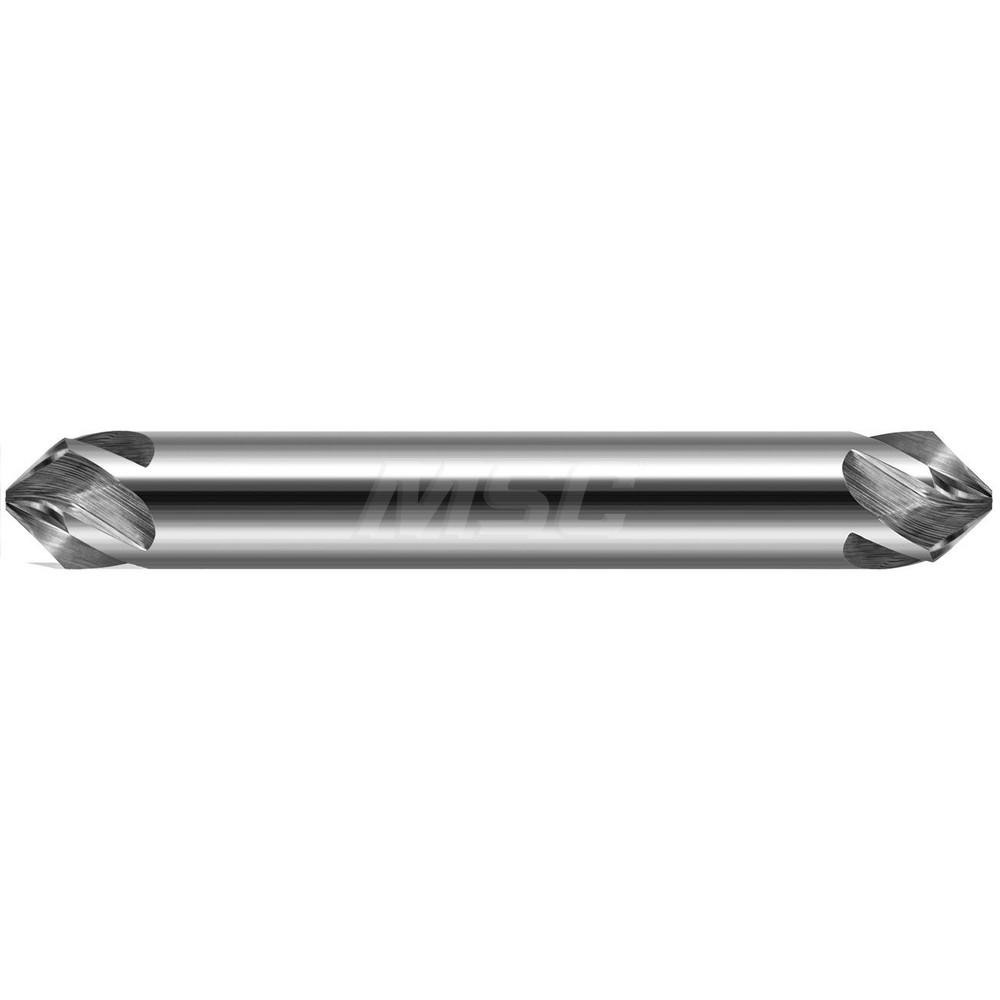 Harvey Tool Chamfer Mill: 1/2" Dia, 1/2" Shank Dia, 60 deg, 5 Flute, Solid Carbide, Double End - 722132