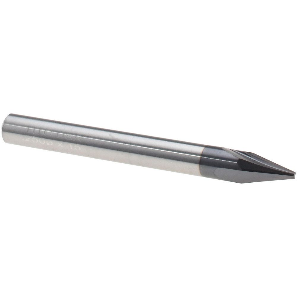 Harvey Tool Chamfer Mill: 1/4" Dia, 1/4" Shank Dia, 80 deg, 3 Flute, Solid Carbide, Single End - 18540-C3