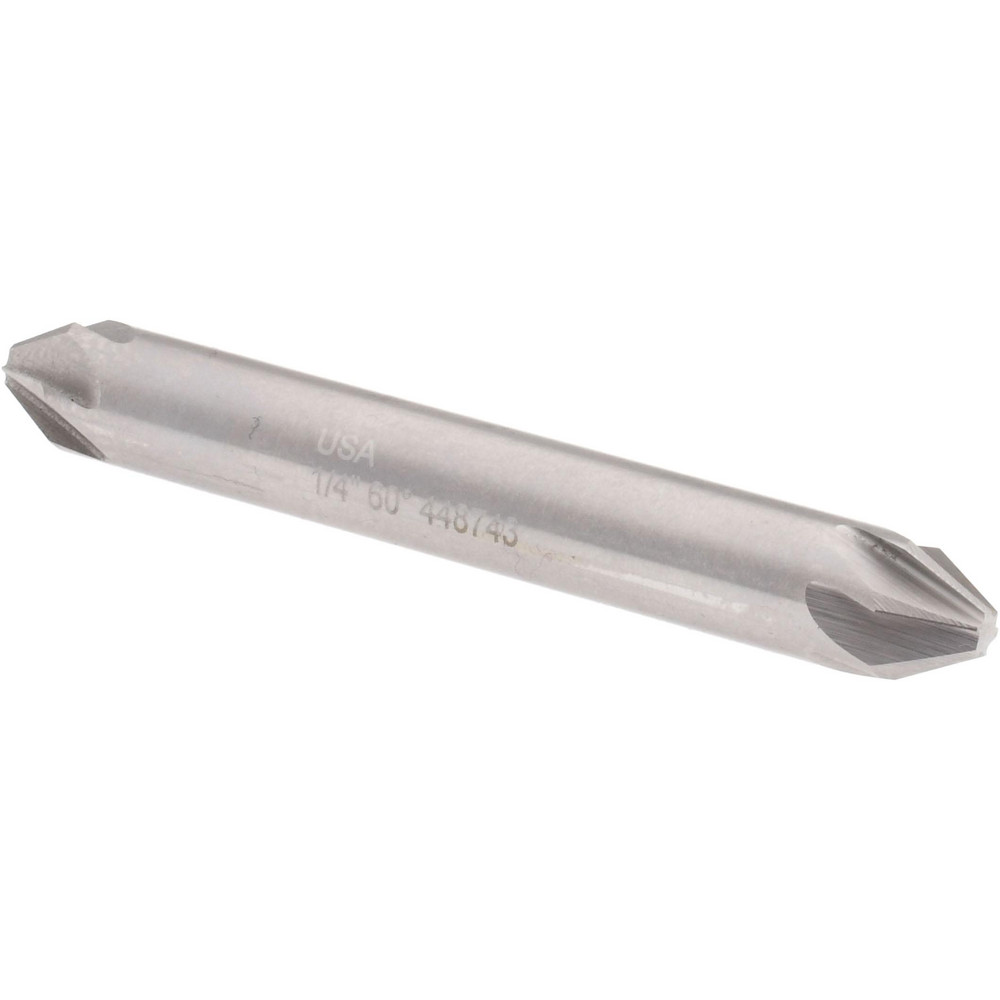 Hertel Countersink: 1/4" Head Dia, 60.00 deg Included Angle, 6 Flute, High-Speed Steel, Right Hand Cut - GX89330344