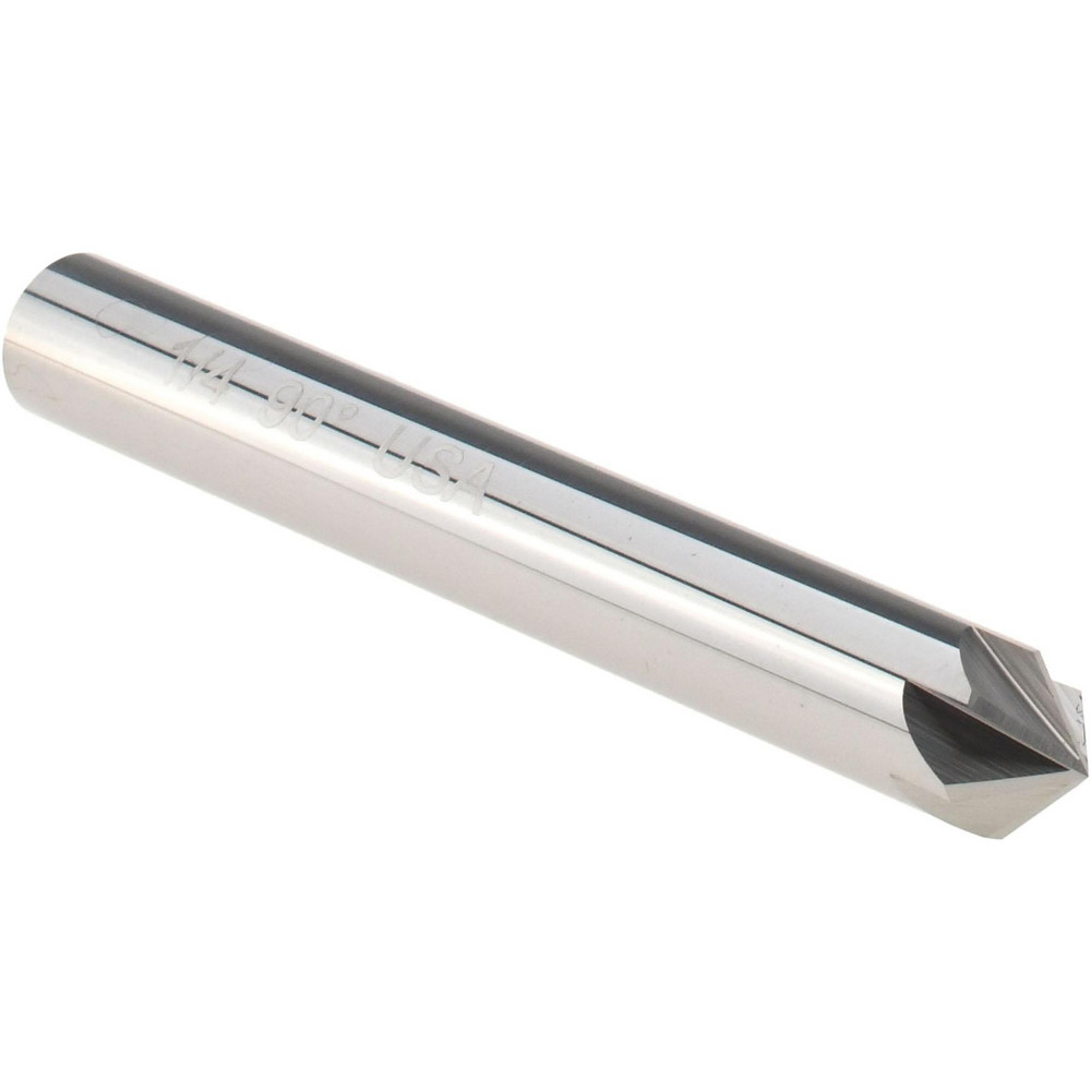 Titan USA Countersink: 1/4" Head Dia, 90.00 deg Included Angle, 6 Flute, Solid Carbide, Right Hand Cut - CS36816