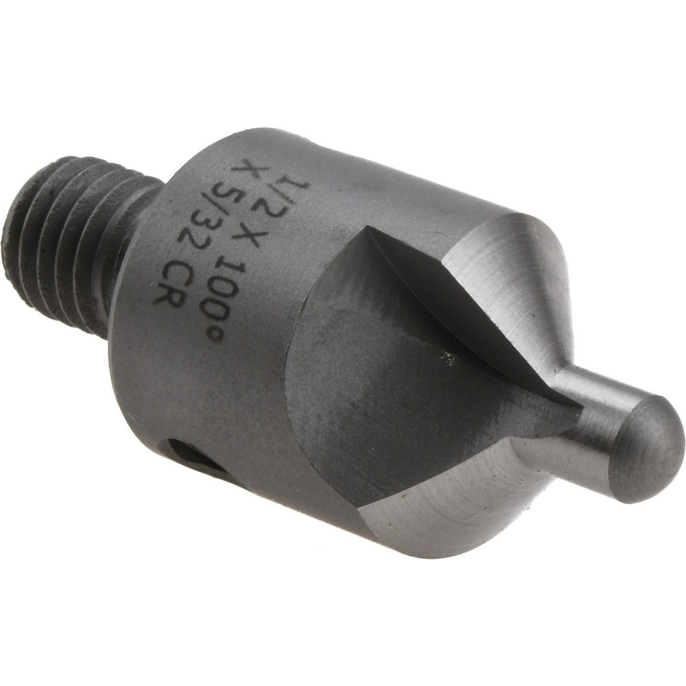 Made in USA 2-1/2" OAL, 1/2" Head Dia, 2 Flute, 100° Incl Angle, Integral Pilot, Adjustable Stop Countersink - 152-2-100-.1562