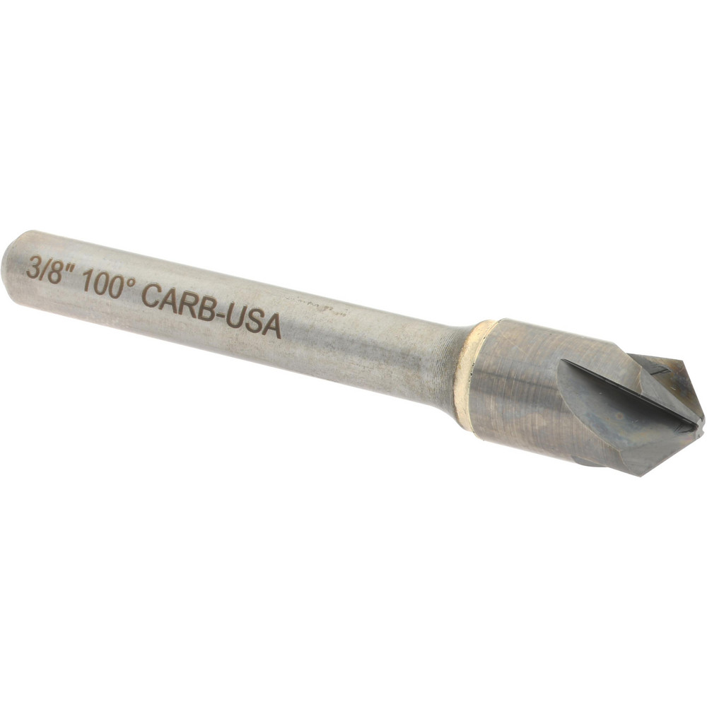 Hertel Countersink: 3/8" Head Dia, 100.00 deg Included Angle, 4 Flute, Solid Carbide, Right Hand Cut - 334-005080
