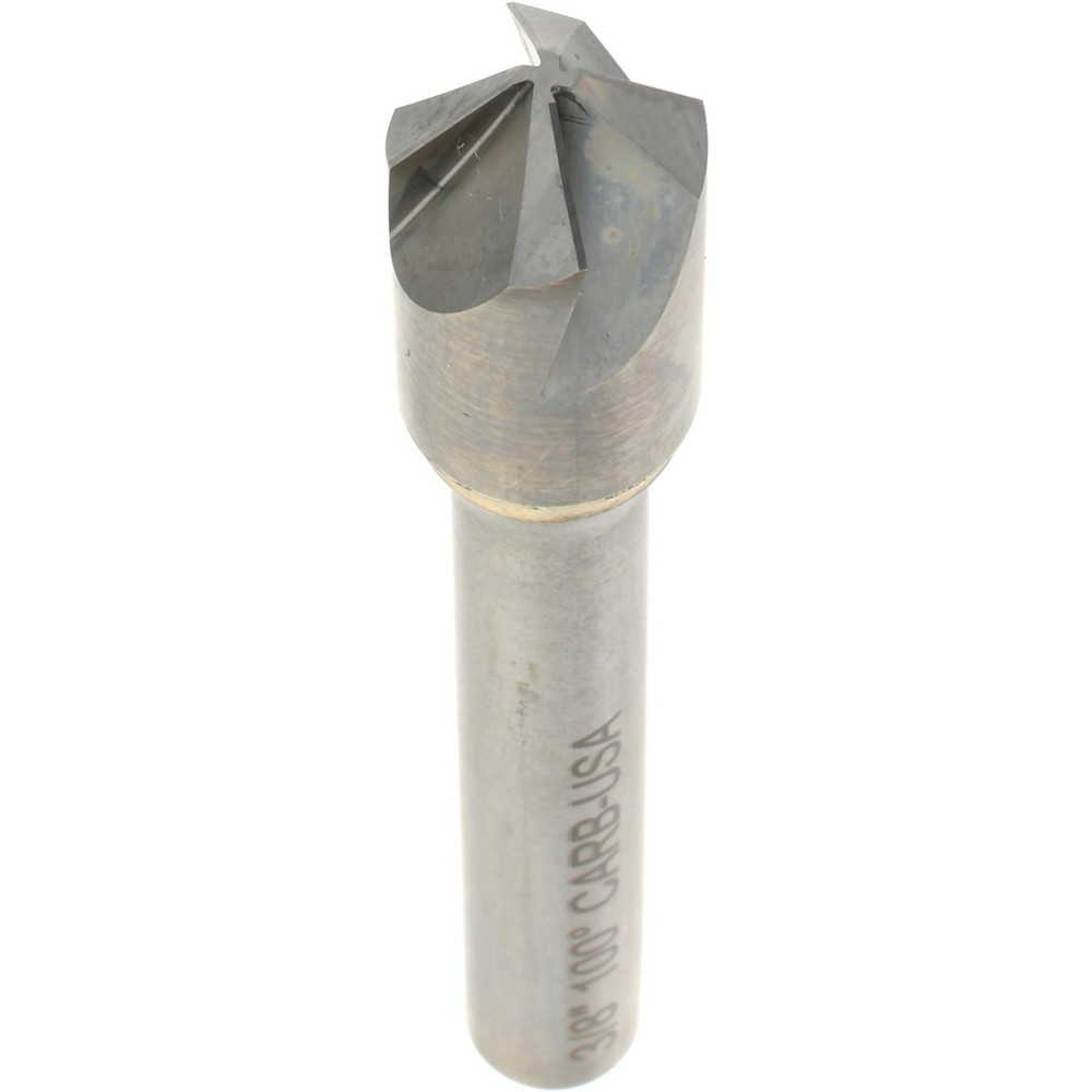 Hertel Countersink: 3/8" Head Dia, 100.00 deg Included Angle, 4 Flute, Solid Carbide, Right Hand Cut - 334-005080