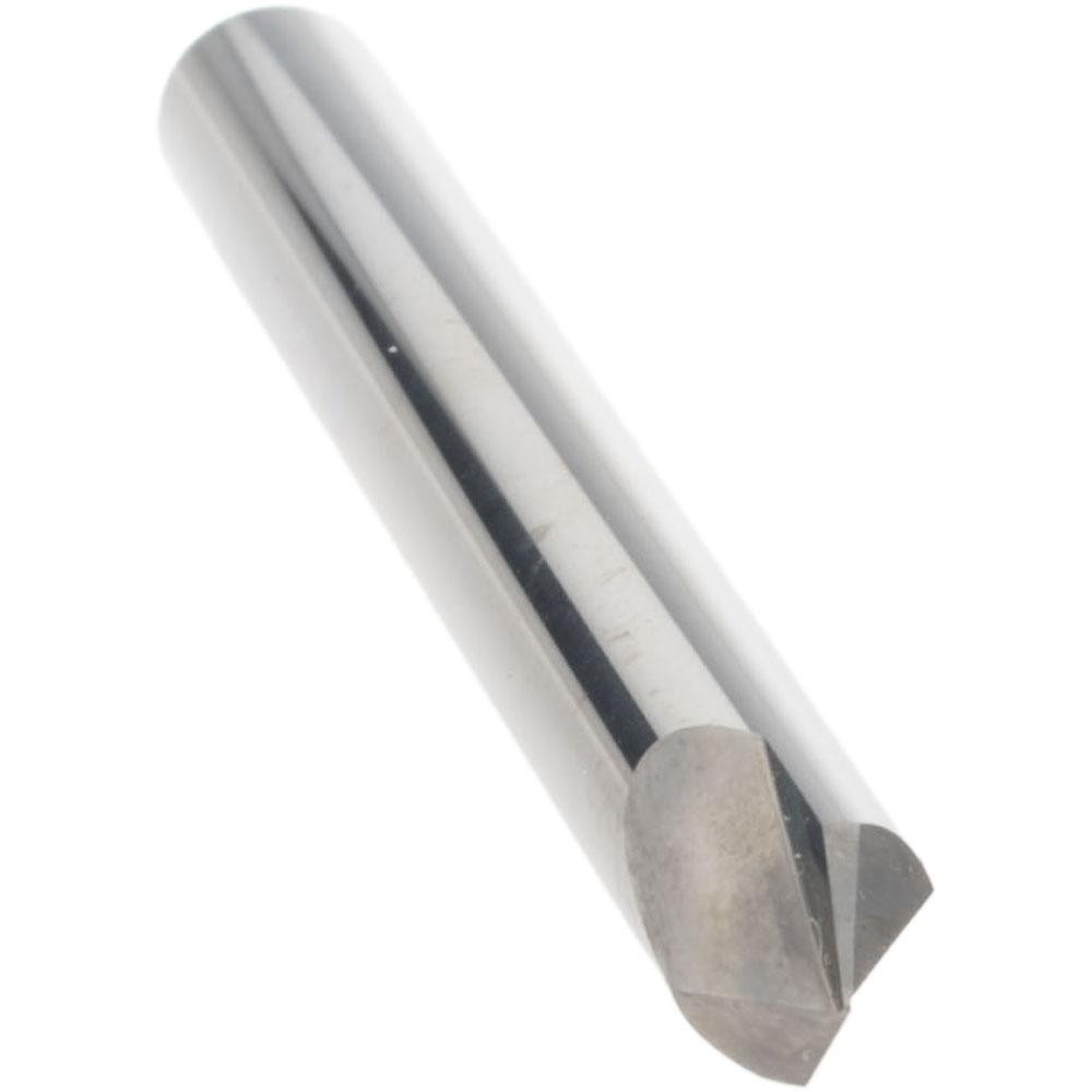 Harvey Tool Chamfer Mill: 1/4" Dia, 1/4" Shank Dia, 90 deg, 2 Flute, Solid Carbide, Single End - 47645