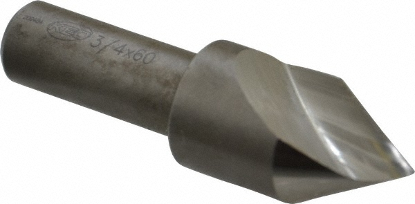 Value Collection Countersink: 3/4" Head Dia, 60.00 deg Included Angle, 1 Flute, High-Speed Steel, Right Hand Cut - SC1060048