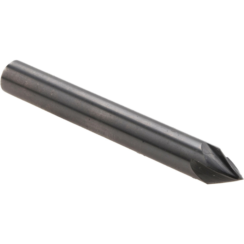 Made in USA Countersink: 1/4" Head Dia, 60.00 deg Included Angle, 5 Flute, Solid Carbide, Right Hand Cut - 1103