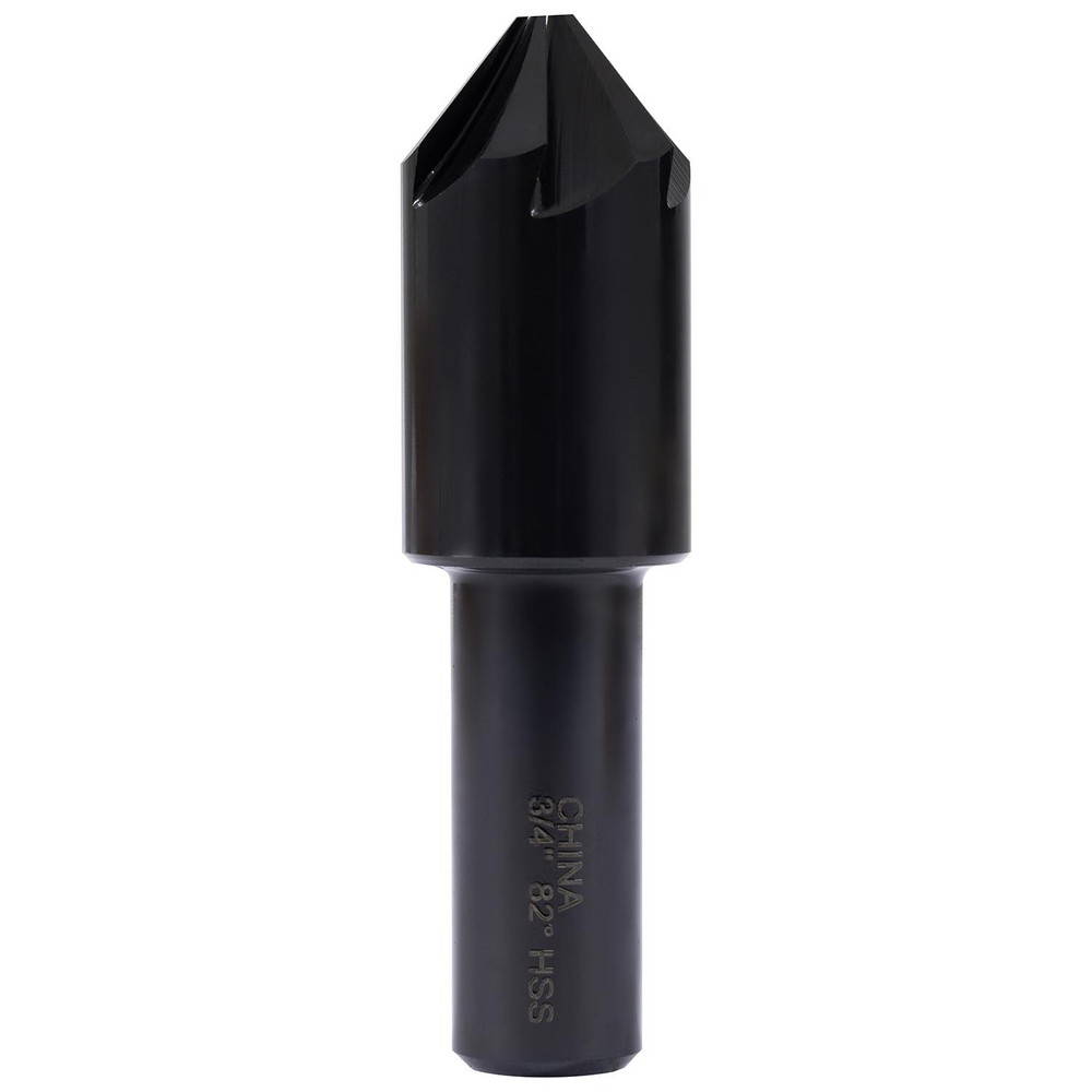 Hertel Countersink: 3/4" Head Dia, 82.00 deg Included Angle, 6 Flute, High-Speed Steel, Right Hand Cut - GX89330641