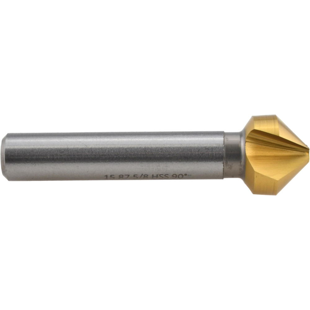 Magafor Countersink: 5/8" Head Dia, 90.00 deg Included Angle, 3 Flute, Cobalt Steel, Right Hand Cut - 84483115870