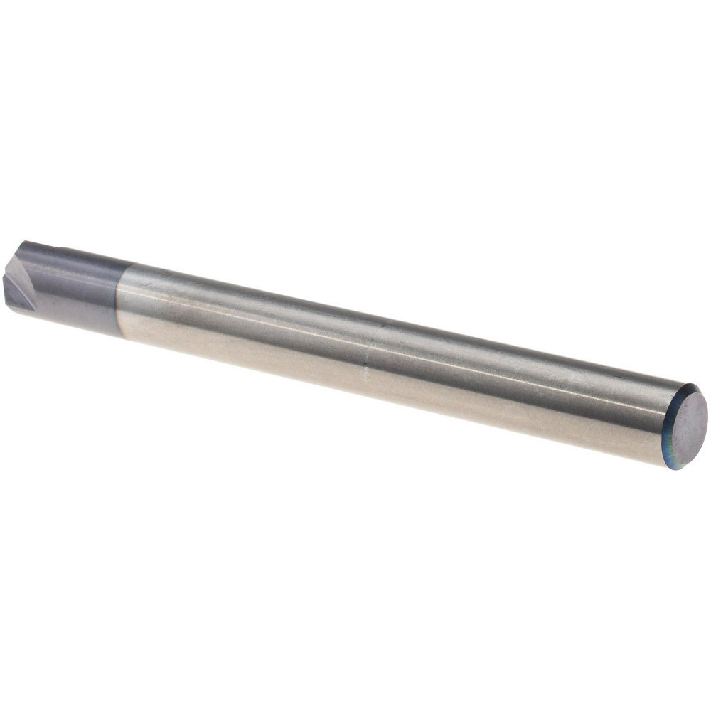 Harvey Tool Chamfer Mill: 1/4" Dia, 1/4" Shank Dia, 100 deg, 3 Flute, Solid Carbide, Single End - 18550-C3