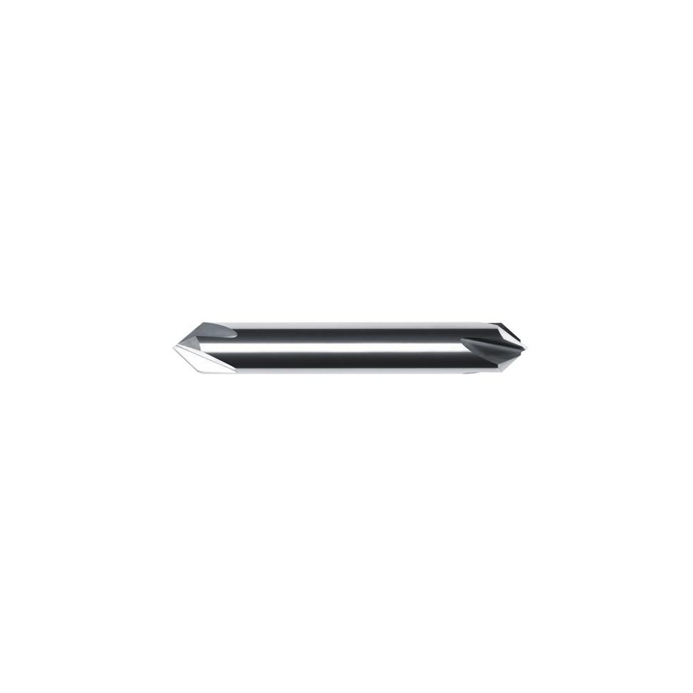 Made in USA Chamfer Mill: 3/8" Dia, 3/8" Shank Dia, 60 deg, 4 Flute, Solid Carbide, Double End - 64-1450