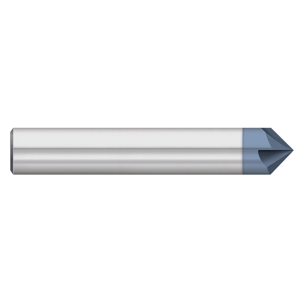 Titan USA Chamfer Mill: 3/8" Dia, 3/8" Shank Dia, 90 deg, 4 Flute, Solid Carbide, Single End - TC95444