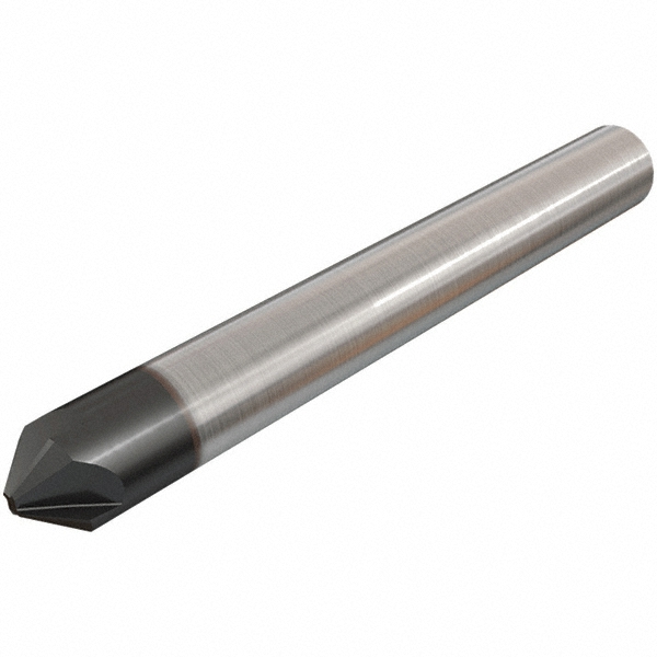 Iscar Chamfer Mill: 2.00 mm Dia, 8.00 mm Shank Dia, 90 deg, 4 Flute, Solid Carbide, Single End - 5621184