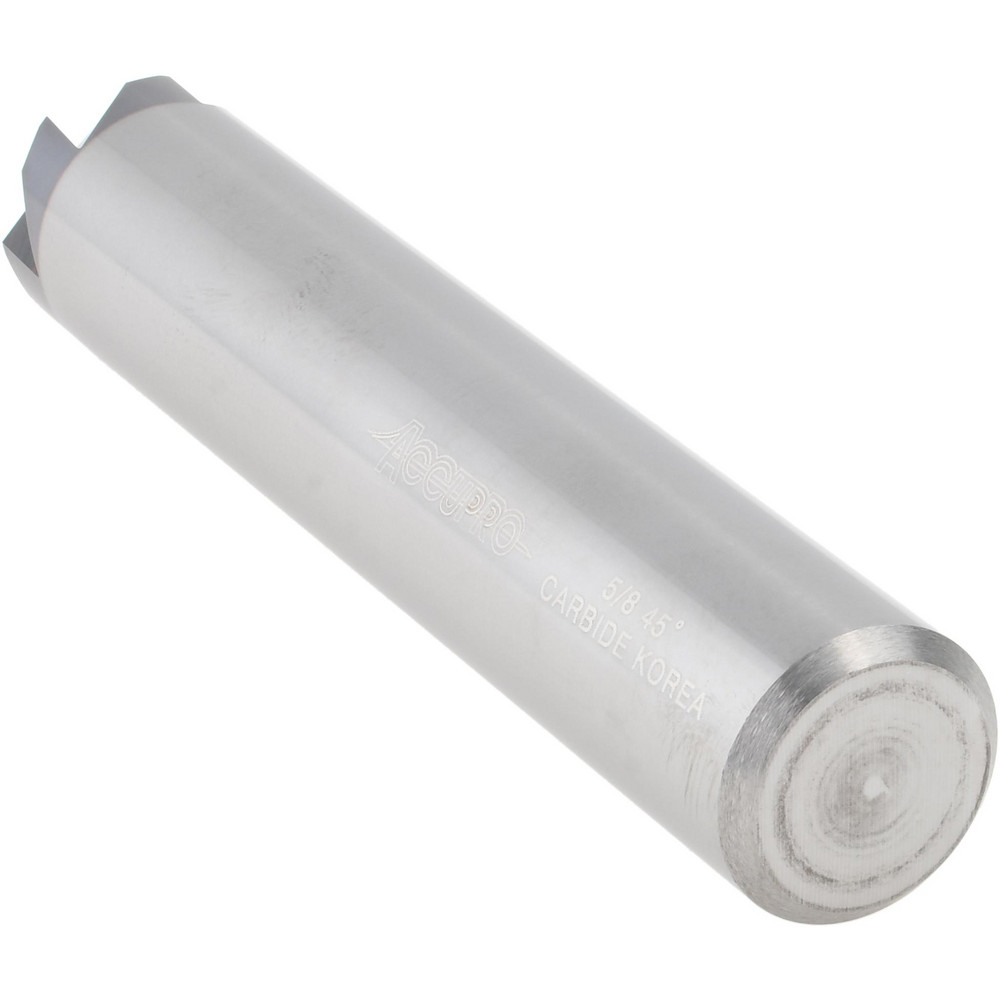 Accupro Chamfer Mill: 5/8" Dia, 5/8" Shank Dia, 90 deg, 6 Flute, Solid Carbide, Single End - EM99943847