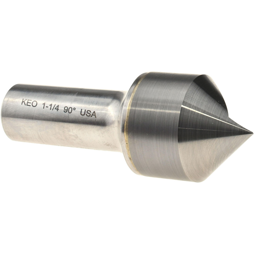 Keo Countersink: 1-1/4" Head Dia, 60.00 deg Included Angle, 3 Flute, Cobalt Steel, Right Hand Cut - 919-000-272