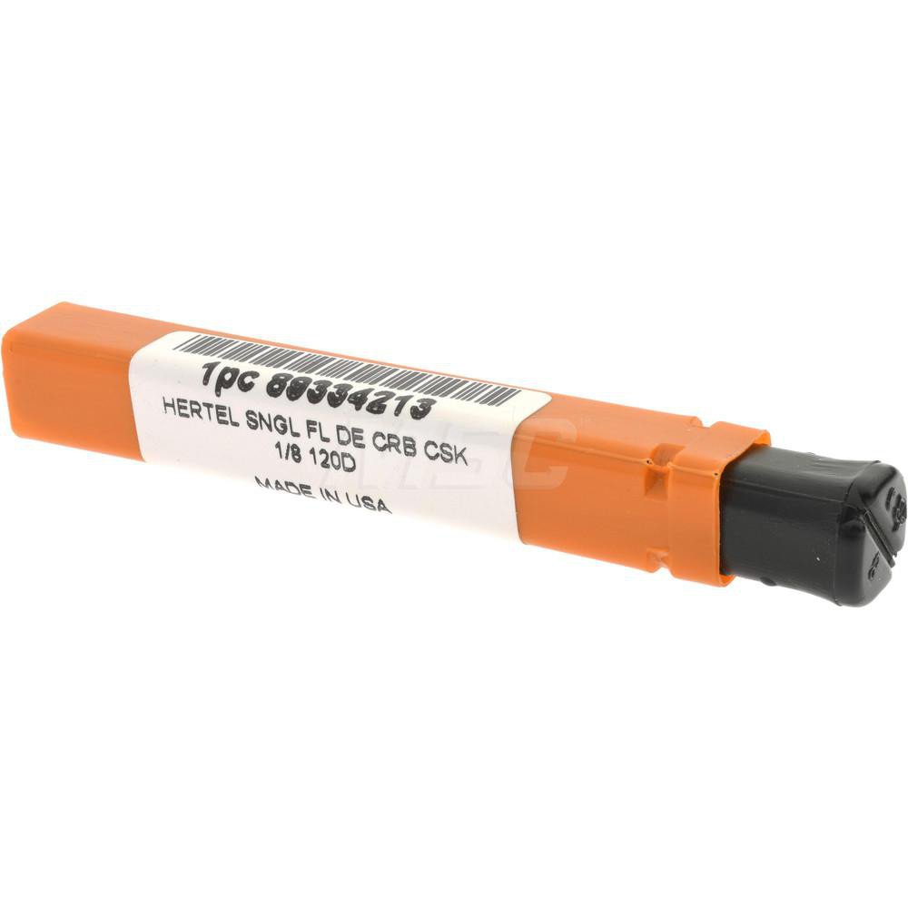 Hertel Countersink: 1/8" Head Dia, 120.00 deg Included Angle, 1 Flute, Solid Carbide, Right Hand Cut - 331-201100