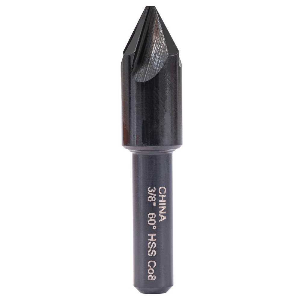 Hertel Countersink: 3/8" Head Dia, 60.00 deg Included Angle, 4 Flute, High-Speed Steel, Right Hand Cut - GX89329932