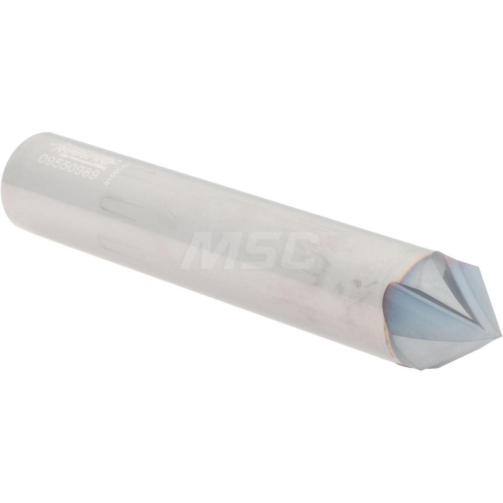 Accupro Chamfer Mill: 1/2" Dia, 1/2" Shank Dia, 82 deg, 4 Flute, Solid Carbide, Single End - 2500089