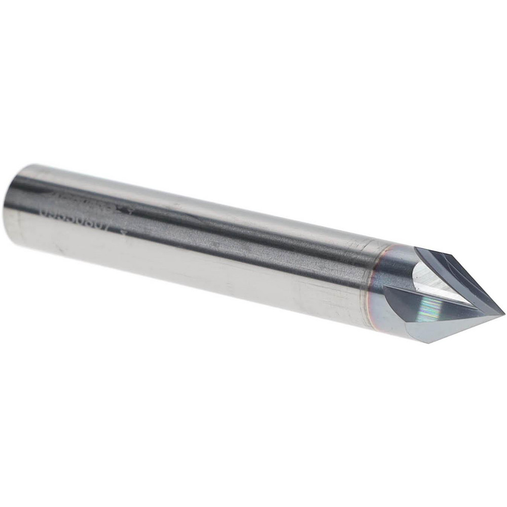 Accupro Chamfer Mill: 3/8" Dia, 3/8" Shank Dia, 120 deg, 4 Flute, Solid Carbide, Single End - 2500077