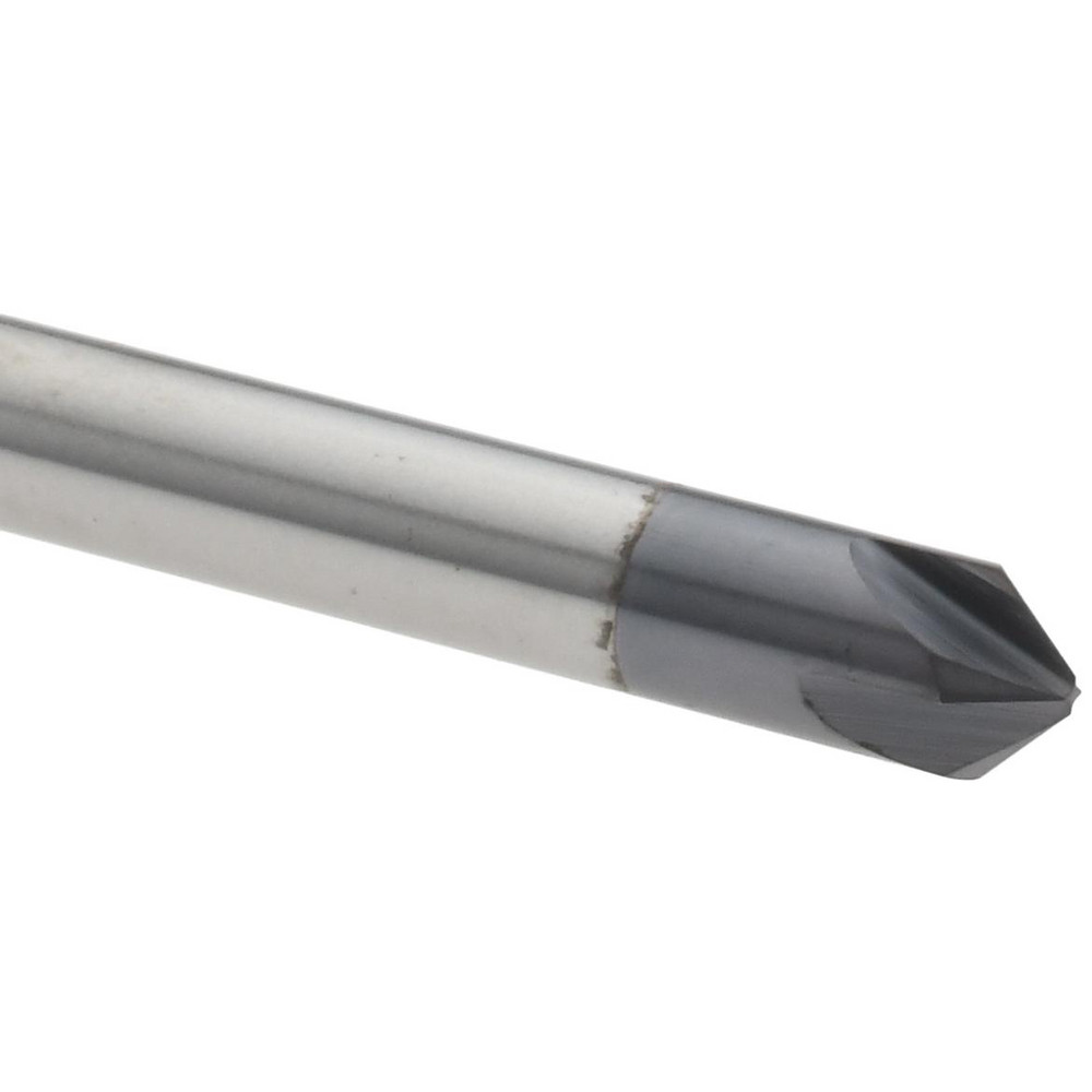 Titan USA Chamfer Mill: 3/16" Dia, 3/16" Shank Dia, 90 deg, 4 Flute, Solid Carbide, Double End - TC88149