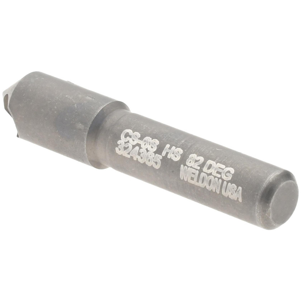 Weldon Countersink: 19/64" Head Dia, 82.00 deg Included Angle, 0 Flute, High-Speed Steel, Right Hand Cut - 98814-94-W
