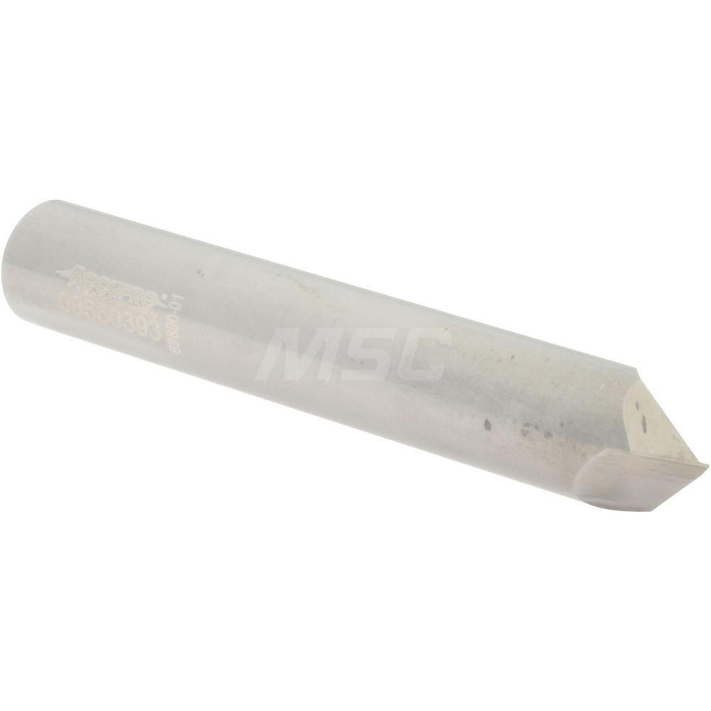 Accupro Chamfer Mill: 3/8" Dia, 3/8" Shank Dia, 120 deg, 2 Flute, Solid Carbide, Single End - 2500133