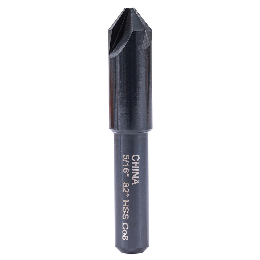 Hertel Countersink: 5/16" Head Dia, 82.00 deg Included Angle, 4 Flute, High-Speed Steel, Right Hand Cut - GX89330054