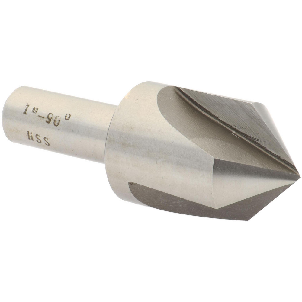 Value Collection Countersink: 1" Head Dia, 90.00 deg Included Angle, 3 Flute, High-Speed Steel, Right Hand Cut - SC4090100