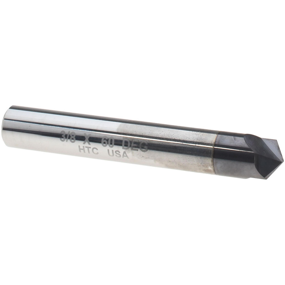 Harvey Tool Chamfer Mill: 3/8" Dia, 3/8" Shank Dia, 120 deg, 3 Flute, Solid Carbide, Single End - 18460-C3