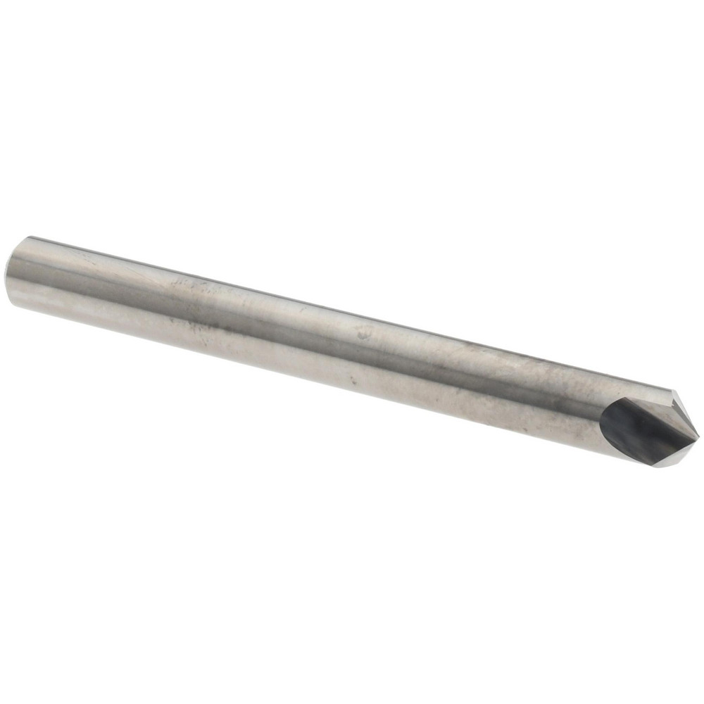 Harvey Tool Chamfer Mill: 3/8" Dia, 3/8" Shank Dia, 120 deg, 3 Flute, Solid Carbide, Single End - 18460-C3