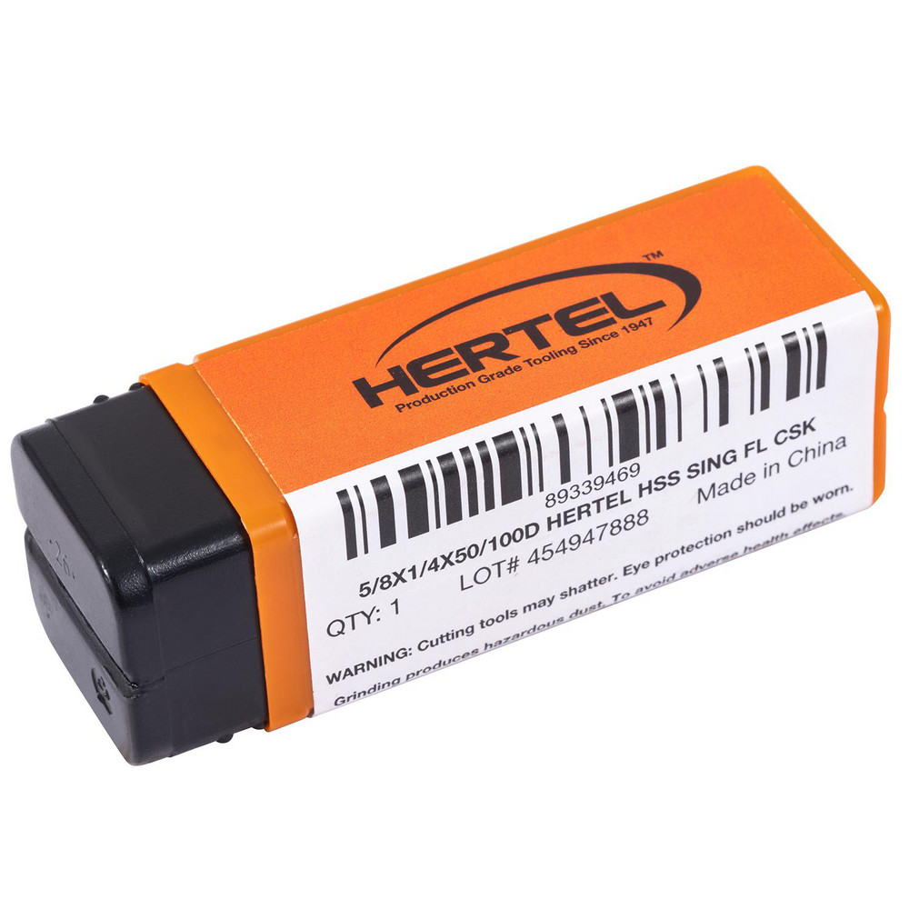 Hertel Countersink: 5/8" Head Dia, 100.00 deg Included Angle, 1 Flute, High-Speed Steel, Right Hand Cut - GX89339469