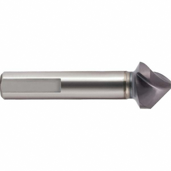 Guhring Countersink: 10.4000 mm Head Dia, 90.00 deg Included Angle, 3 Flute, Cobalt Steel, Right Hand Cut - 9055010104000