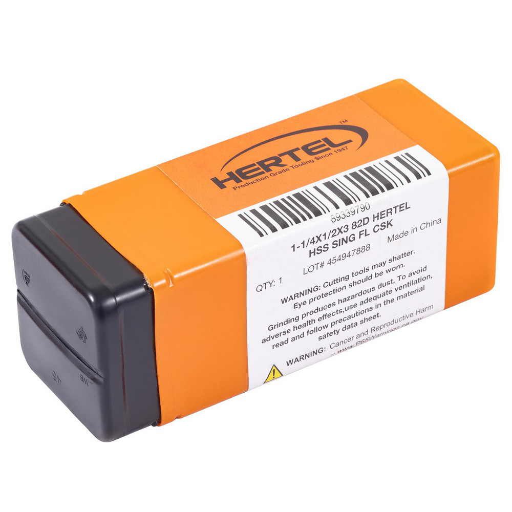 Hertel Countersink: 1-1/4" Head Dia, 82.00 deg Included Angle, 1 Flute, High-Speed Steel, Right Hand Cut - GX89339790