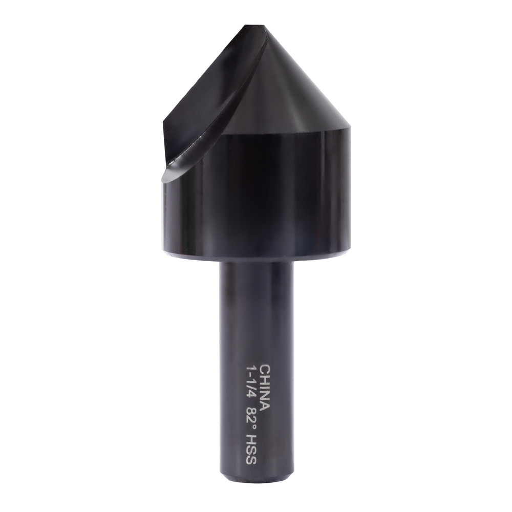 Hertel Countersink: 1-1/4" Head Dia, 82.00 deg Included Angle, 1 Flute, High-Speed Steel, Right Hand Cut - GX89339790