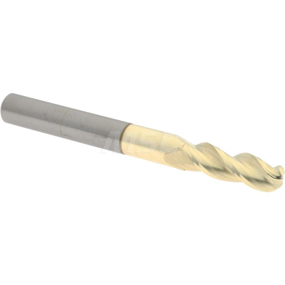 Made in USA Chamfer Mill: 1/8" Dia, 1/8" Shank Dia, 90 deg, 4 Flute, Solid Carbide, Double End - 64-1412-C