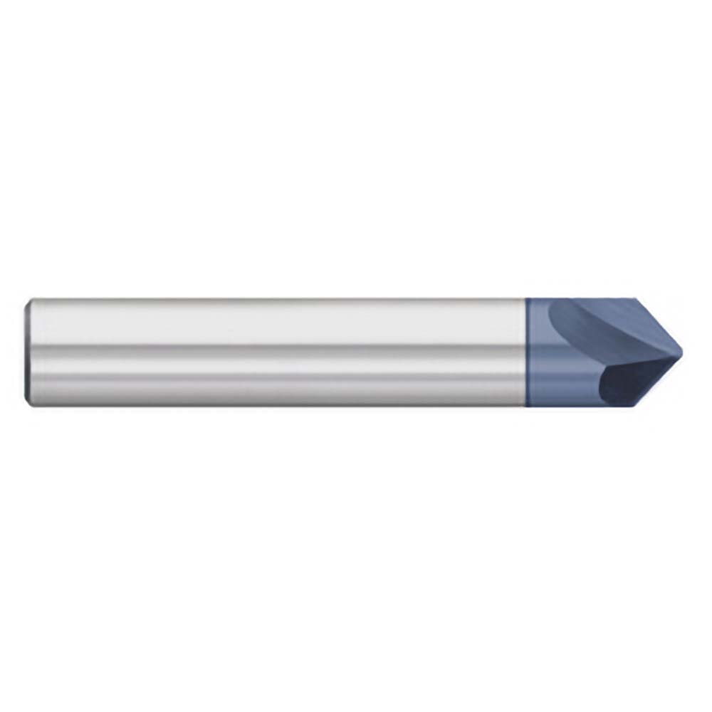 Titan USA Chamfer Mill: 3/8" Dia, 3/8" Shank Dia, 60 deg, 2 Flute, Solid Carbide, Single End - TC87666