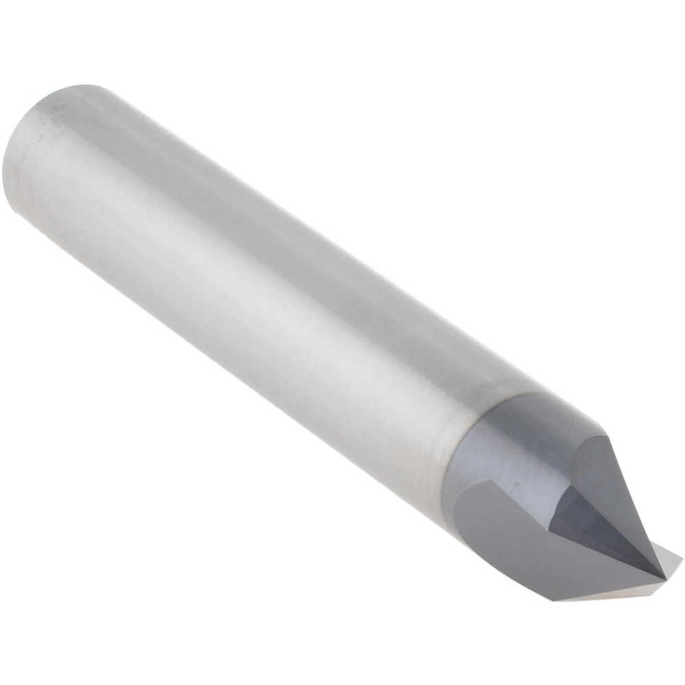 Accupro Chamfer Mill: 3/8" Dia, 3/8" Shank Dia, 90 deg, 2 Flute, Solid Carbide, Single End - EM99943858