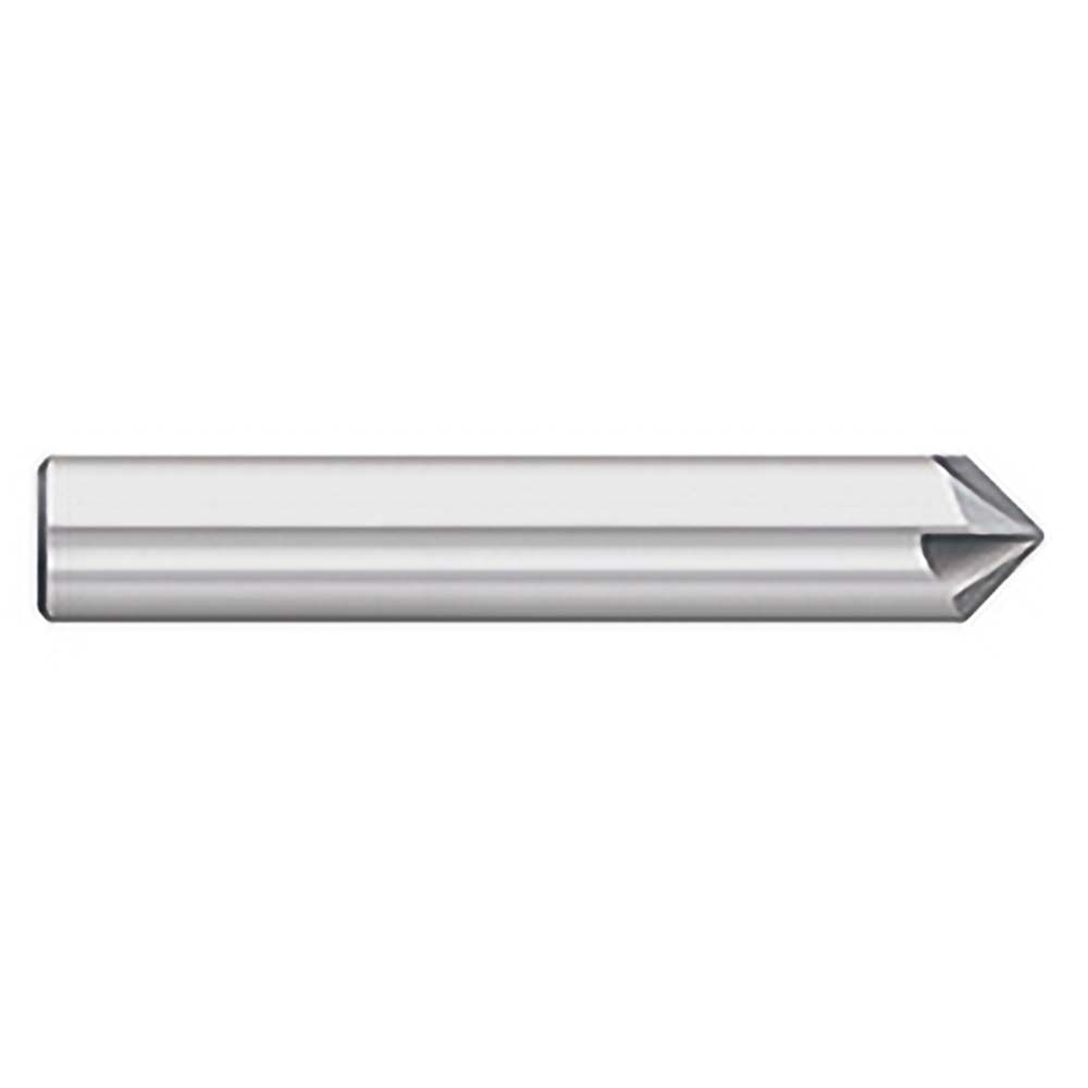 Accupro Chamfer Mill: 3/8" Dia, 3/8" Shank Dia, 90 deg, 2 Flute, Solid Carbide, Single End - EM99943858
